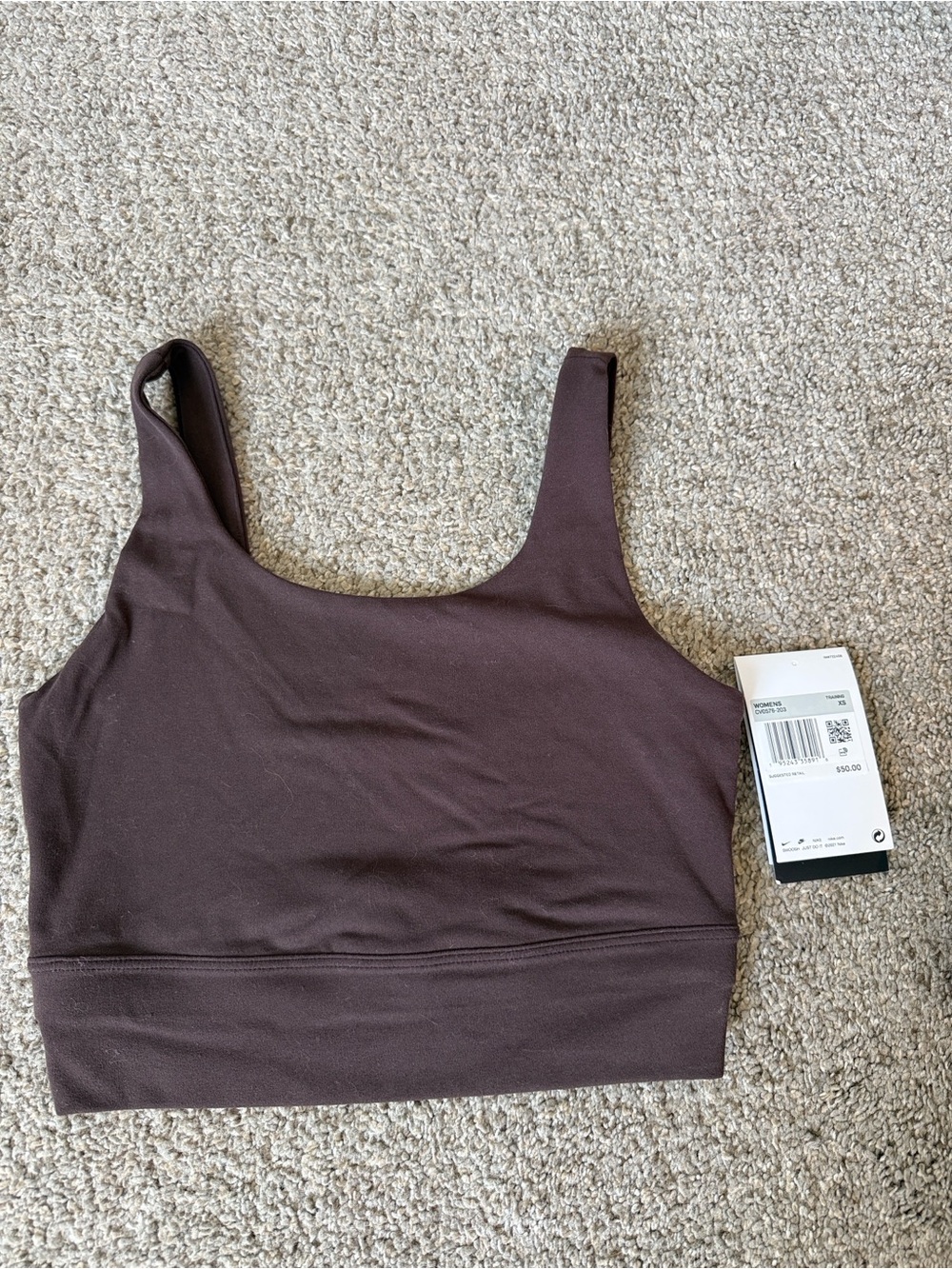 Nike Women's Chocolate Brown Scoop Sports Bra